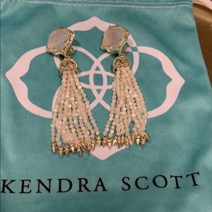Kendra Scott White Misha Tassel Earrings